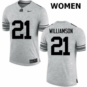 NCAA Ohio State Buckeyes Women's #21 Marcus Williamson Gray Nike Football College Jersey JCH3745OR